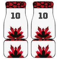 Canadian Rugby Car Mats Maple Leaves Sporty Art Style White Color - Wonder Print Shop