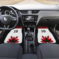 Canadian Rugby Car Mats Maple Leaves Sporty Art Style White Color - Wonder Print Shop
