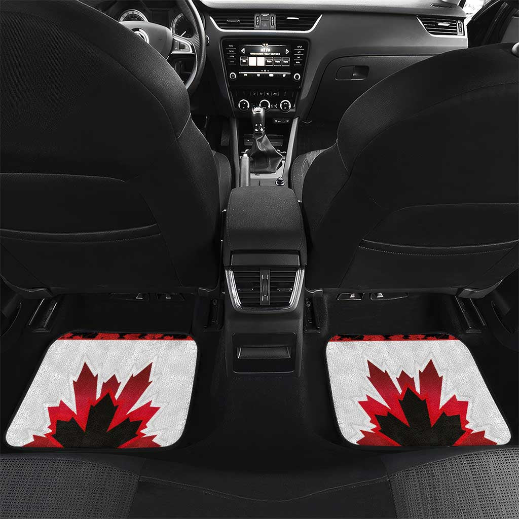 Canadian Rugby Car Mats Maple Leaves Sporty Art Style White Color - Wonder Print Shop