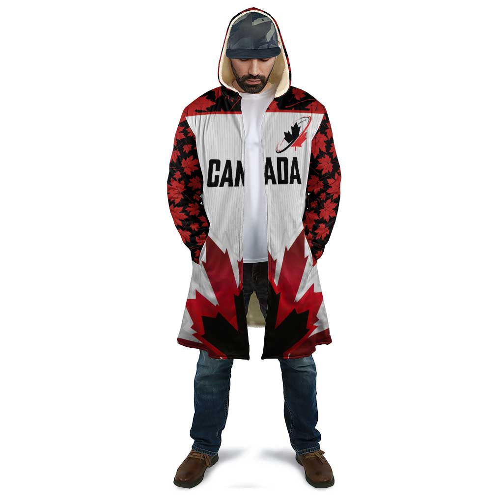 Custom Canadian Rugby Cloak Maple Leaves Sporty Art Style White Color - Wonder Print Shop
