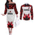 Custom Canadian Rugby Couples Matching Off The Shoulder Long Sleeve Dress and Long Sleeve Button Shirt Maple Leaves Sporty Art Style White Color - Wonder Print Shop