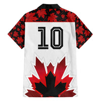Custom Canadian Rugby Family Matching Long Sleeve Bodycon Dress and Hawaiian Shirt Maple Leaves Sporty Art Style White Color - Wonder Print Shop
