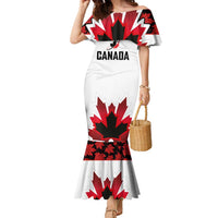 Custom Canadian Rugby Family Matching Mermaid Dress and Hawaiian Shirt Maple Leaves Sporty Art Style White Color - Wonder Print Shop