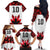 Custom Canadian Rugby Family Matching Off The Shoulder Long Sleeve Dress and Hawaiian Shirt Maple Leaves Sporty Art Style White Color - Wonder Print Shop