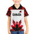 Custom Canadian Rugby Family Matching Off The Shoulder Long Sleeve Dress and Hawaiian Shirt Maple Leaves Sporty Art Style White Color - Wonder Print Shop