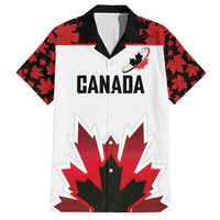Custom Canadian Rugby Family Matching Off Shoulder Maxi Dress and Hawaiian Shirt Maple Leaves Sporty Art Style White Color - Wonder Print Shop