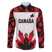 Custom Canadian Rugby Family Matching Off Shoulder Maxi Dress and Hawaiian Shirt Maple Leaves Sporty Art Style White Color - Wonder Print Shop