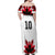 Custom Canadian Rugby Family Matching Off Shoulder Maxi Dress and Hawaiian Shirt Maple Leaves Sporty Art Style White Color - Wonder Print Shop
