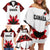 Custom Canadian Rugby Family Matching Off Shoulder Short Dress and Hawaiian Shirt Maple Leaves Sporty Art Style White Color - Wonder Print Shop