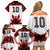 Custom Canadian Rugby Family Matching Off Shoulder Short Dress and Hawaiian Shirt Maple Leaves Sporty Art Style White Color - Wonder Print Shop