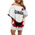 Custom Canadian Rugby Family Matching Off Shoulder Short Dress and Hawaiian Shirt Maple Leaves Sporty Art Style White Color - Wonder Print Shop