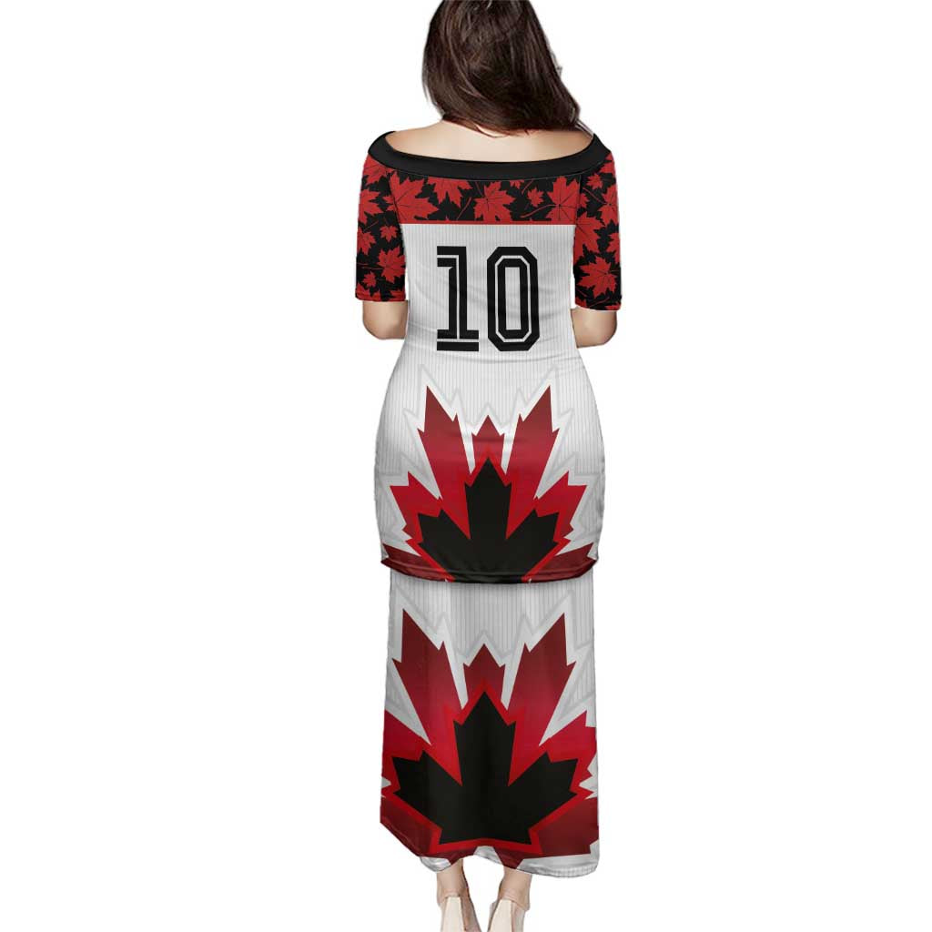 Custom Canadian Rugby Family Matching Puletasi and Hawaiian Shirt Maple Leaves Sporty Art Style White Color - Wonder Print Shop