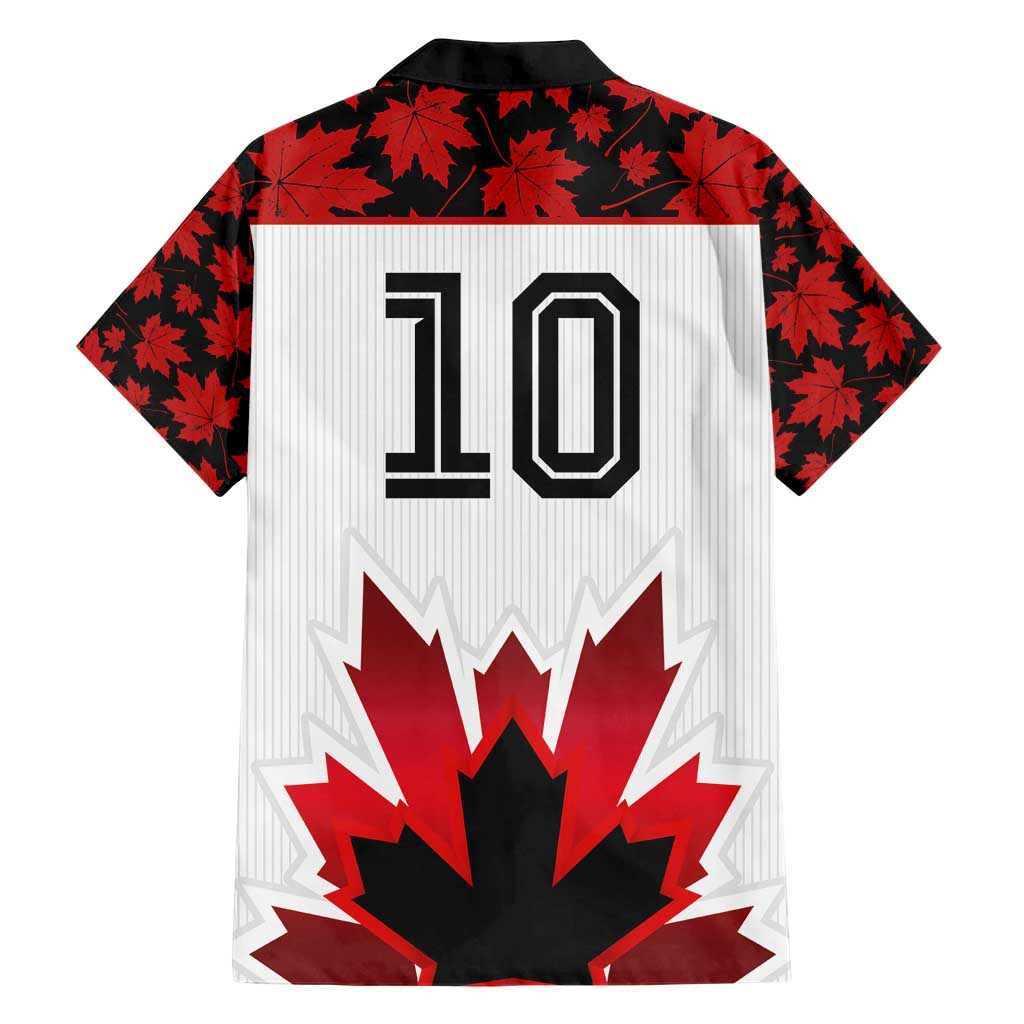 Custom Canadian Rugby Family Matching Short Sleeve Bodycon Dress and Hawaiian Shirt Maple Leaves Sporty Art Style White Color - Wonder Print Shop