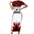 Custom Canadian Rugby Family Matching Short Sleeve Bodycon Dress and Hawaiian Shirt Maple Leaves Sporty Art Style White Color - Wonder Print Shop