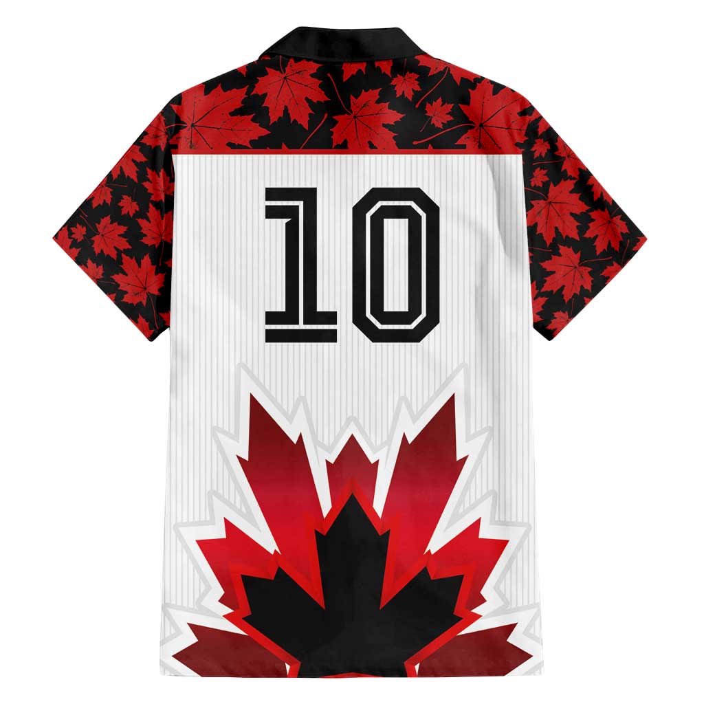 Custom Canadian Rugby Family Matching Tank Maxi Dress and Hawaiian Shirt Maple Leaves Sporty Art Style White Color - Wonder Print Shop