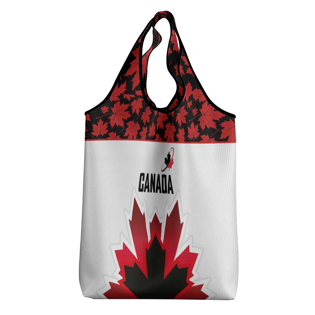 Canadian Rugby Grocery Bag Maple Leaves Sporty Art Style White Color - Wonder Print Shop