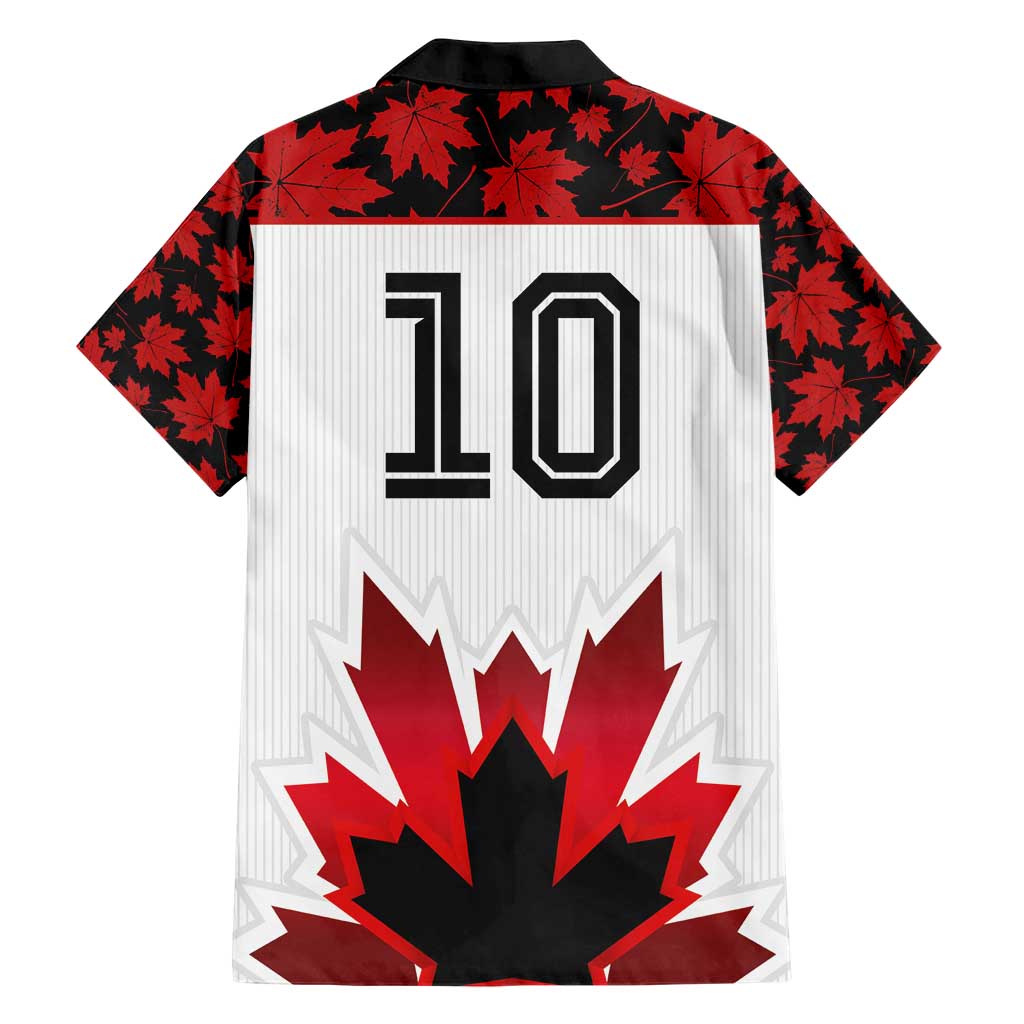 Custom Canadian Rugby Hawaiian Shirt Maple Leaves Sporty Art Style White Color - Wonder Print Shop
