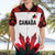 Custom Canadian Rugby Hawaiian Shirt Maple Leaves Sporty Art Style White Color - Wonder Print Shop