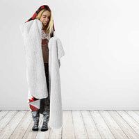 Canadian Rugby Hooded Blanket Maple Leaves Sporty Art Style White Color - Wonder Print Shop