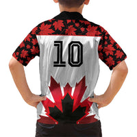 Custom Canadian Rugby Kid Hawaiian Shirt Maple Leaves Sporty Art Style White Color - Wonder Print Shop