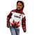 Custom Canadian Rugby Kid Hoodie Maple Leaves Sporty Art Style White Color - Wonder Print Shop