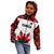 Custom Canadian Rugby Kid Hoodie Maple Leaves Sporty Art Style White Color - Wonder Print Shop