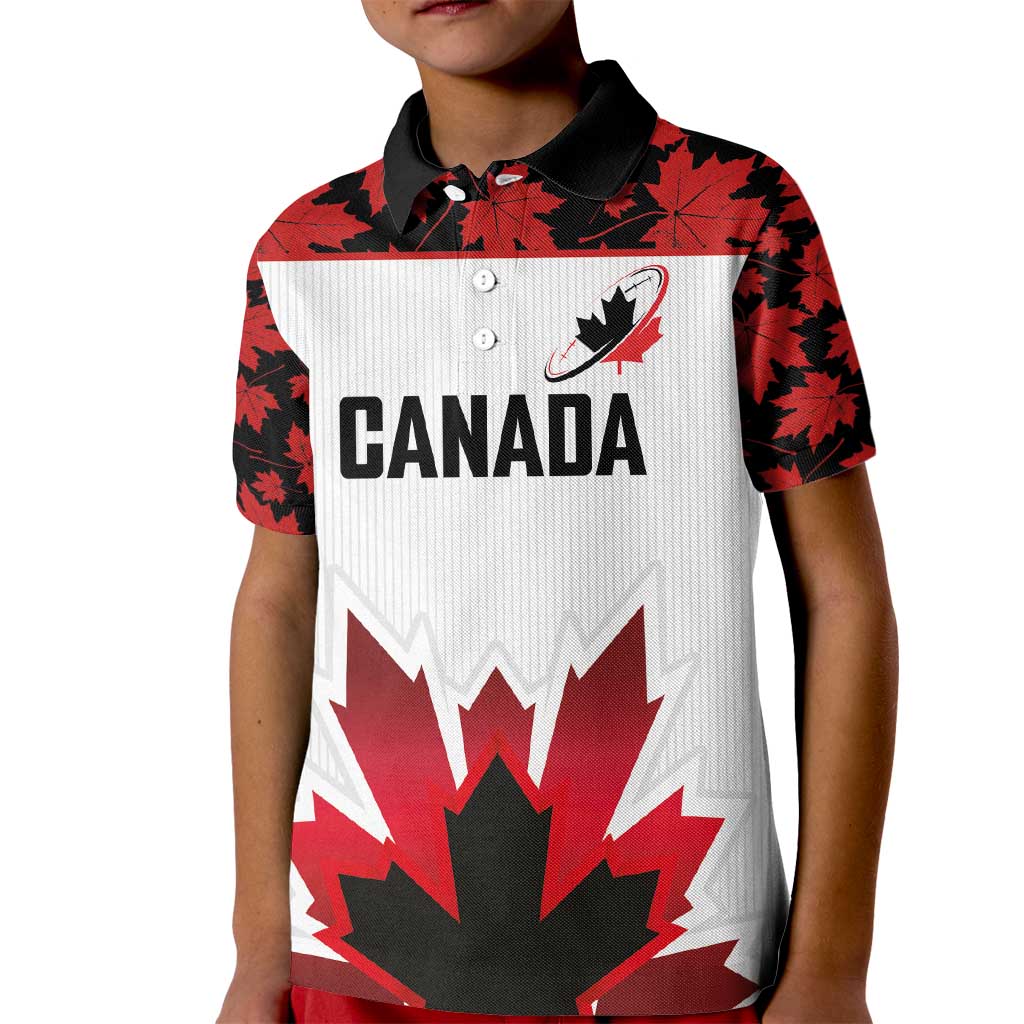 Custom Canadian Rugby Kid Polo Shirt Maple Leaves Sporty Art Style White Color - Wonder Print Shop