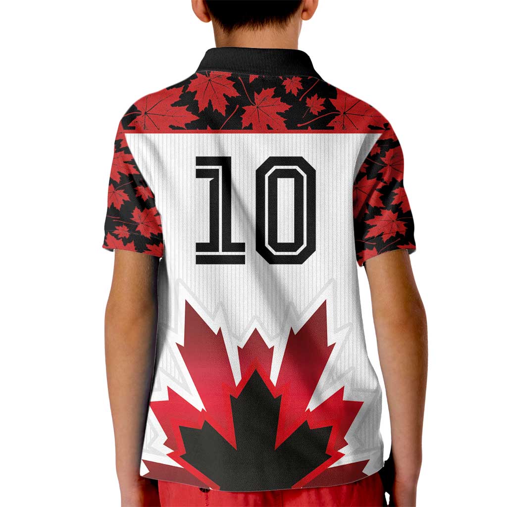 Custom Canadian Rugby Kid Polo Shirt Maple Leaves Sporty Art Style White Color - Wonder Print Shop