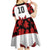 Custom Canadian Rugby Kid Short Sleeve Dress Maple Leaves Sporty Art Style White Color - Wonder Print Shop