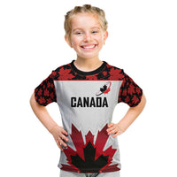 Custom Canadian Rugby Kid T Shirt Maple Leaves Sporty Art Style White Color - Wonder Print Shop