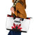 Canadian Rugby Leather Tote Bag Maple Leaves Sporty Art Style White Color - Wonder Print Shop