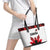 Canadian Rugby Leather Tote Bag Maple Leaves Sporty Art Style White Color - Wonder Print Shop