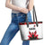 Canadian Rugby Leather Tote Bag Maple Leaves Sporty Art Style White Color - Wonder Print Shop