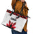 Canadian Rugby Leather Tote Bag Maple Leaves Sporty Art Style White Color - Wonder Print Shop