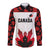 Custom Canadian Rugby Long Sleeve Button Shirt Maple Leaves Sporty Art Style White Color - Wonder Print Shop
