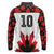 Custom Canadian Rugby Long Sleeve Polo Shirt Maple Leaves Sporty Art Style White Color - Wonder Print Shop