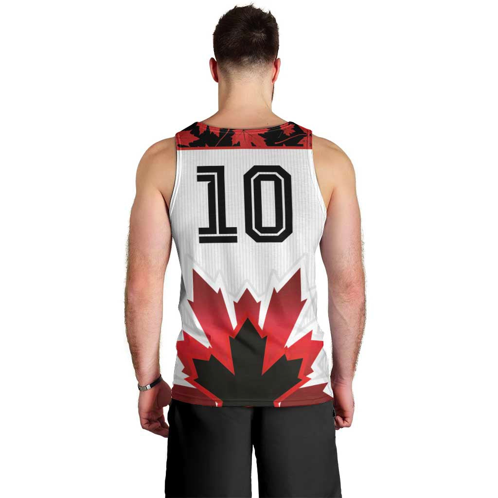 Custom Canadian Rugby Men Tank Top Maple Leaves Sporty Art Style White Color - Wonder Print Shop