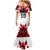 Custom Canadian Rugby Mermaid Dress Maple Leaves Sporty Art Style White Color - Wonder Print Shop