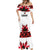 Custom Canadian Rugby Mermaid Dress Maple Leaves Sporty Art Style White Color - Wonder Print Shop