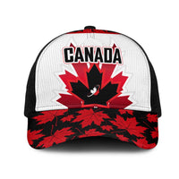 Canadian Rugby Mesh Trucker Cap Maple Leaves Sporty Art Style White Color - Wonder Print Shop