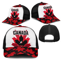 Canadian Rugby Mesh Trucker Cap Maple Leaves Sporty Art Style White Color - Wonder Print Shop