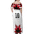 Custom Canadian Rugby Off Shoulder Maxi Dress Maple Leaves Sporty Art Style White Color - Wonder Print Shop