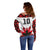 Custom Canadian Rugby Off Shoulder Sweater Maple Leaves Sporty Art Style White Color - Wonder Print Shop