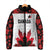Custom Canadian Rugby Padded Jacket Maple Leaves Sporty Art Style White Color - Wonder Print Shop