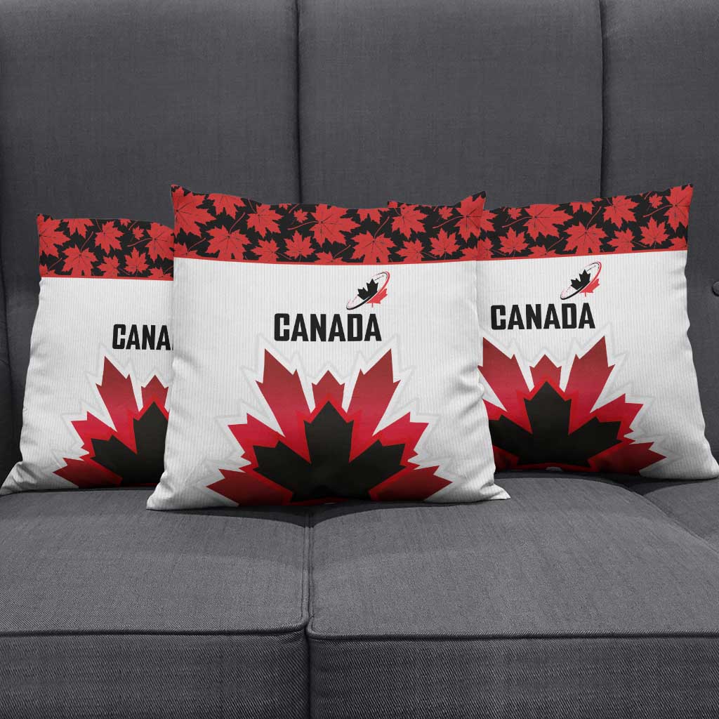 Canadian Rugby Pillow Cover Maple Leaves Sporty Art Style White Color - Wonder Print Shop