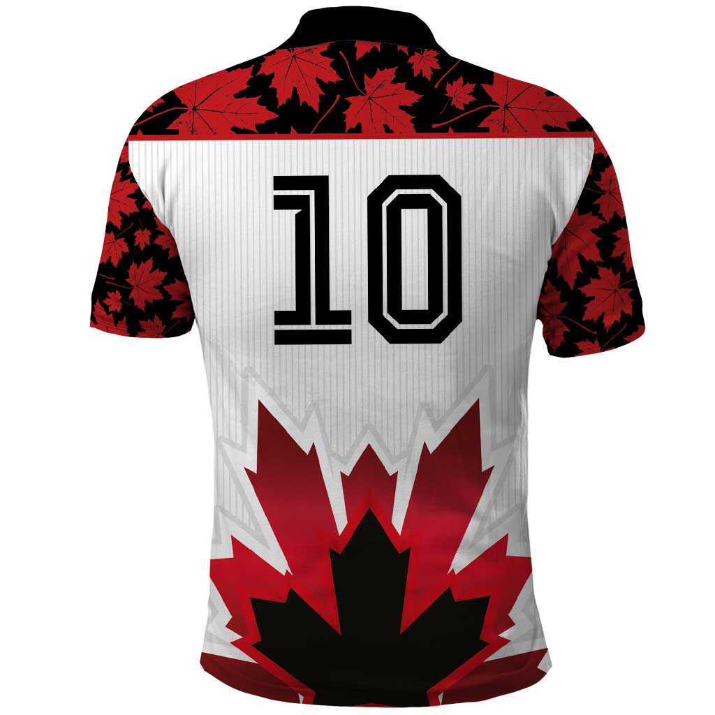 Custom Canadian Rugby Polo Shirt Maple Leaves Sporty Art Style White Color - Wonder Print Shop