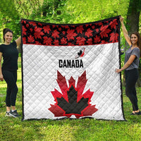 Canadian Rugby Quilt Maple Leaves Sporty Art Style White Color - Wonder Print Shop