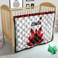 Canadian Rugby Quilt Maple Leaves Sporty Art Style White Color - Wonder Print Shop