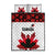 Canadian Rugby Quilt Bed Set Maple Leaves Sporty Art Style White Color - Wonder Print Shop