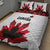 Canadian Rugby Quilt Bed Set Maple Leaves Sporty Art Style White Color - Wonder Print Shop